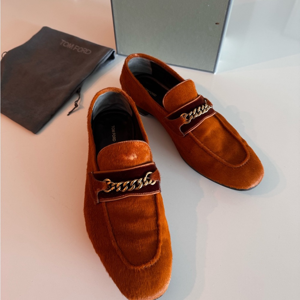Tom Ford Wilton Calf Hair Moccasin Shoes Loafers Slippers Sneakers size 7